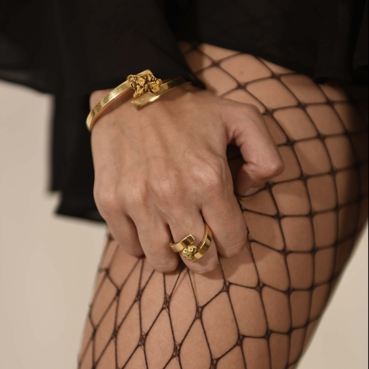 Gold Nugget Heart Ring