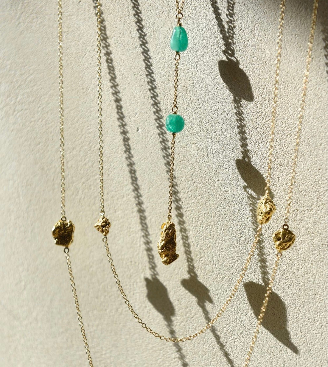 Gold Multi Nuggets Necklace