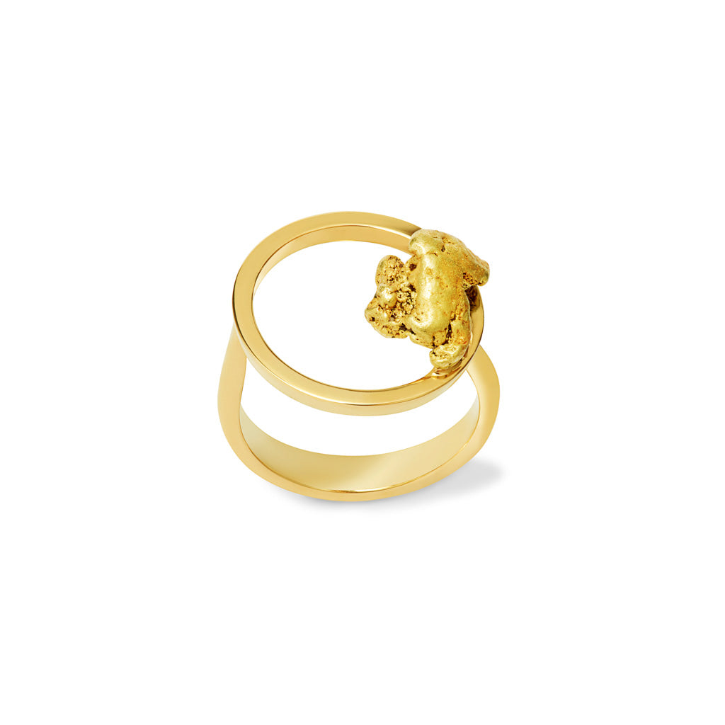 Gold Earth Circle Ring