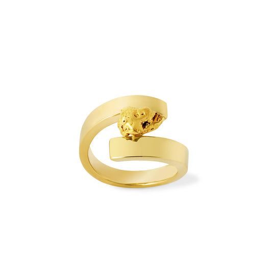 Gold Nugget Heart Ring