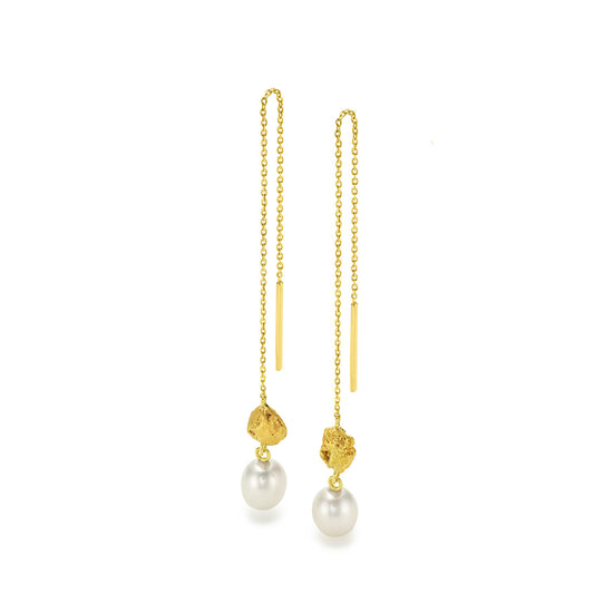 Lumine Pearl Drop Gold Earrings
