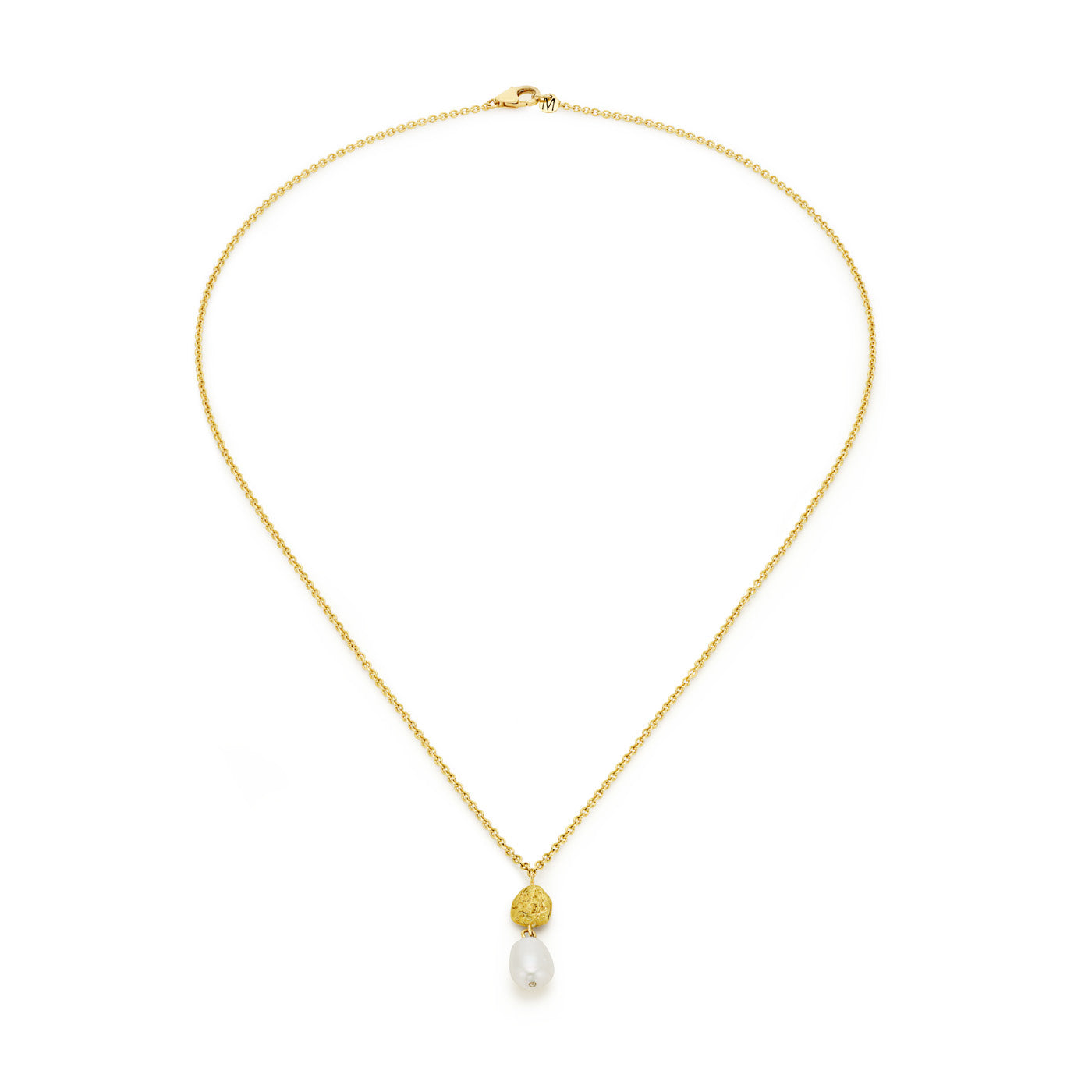 Lumine Pearl and Gold Nugget Necklace