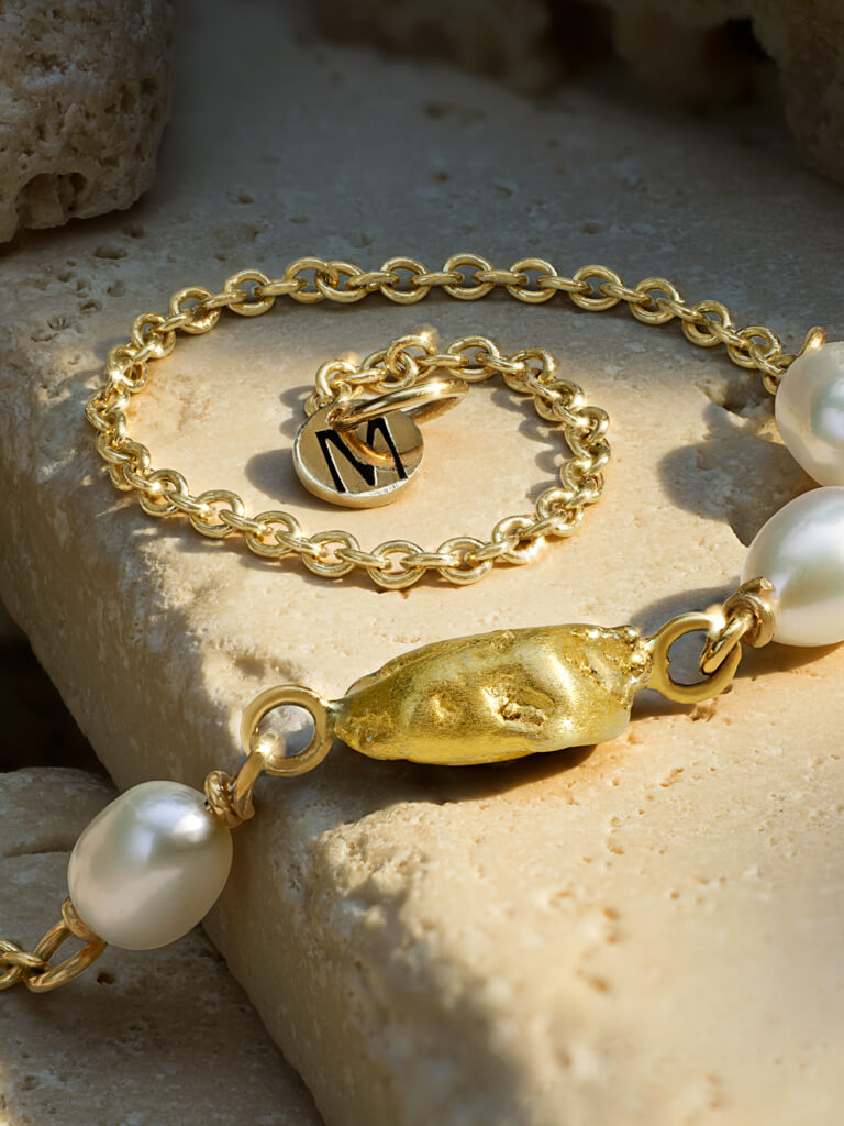 Dana Rebecca Designs Sadie Pearl Gold Bar Bracelet - Yellow Gold –  Springer's
