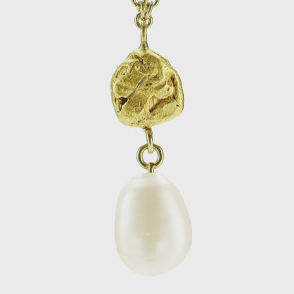 Lumine Pearl and Gold Nugget Necklace